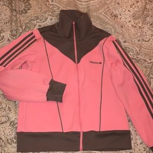 Rare Adidas Track Jacket! Pink and Dark Taupe